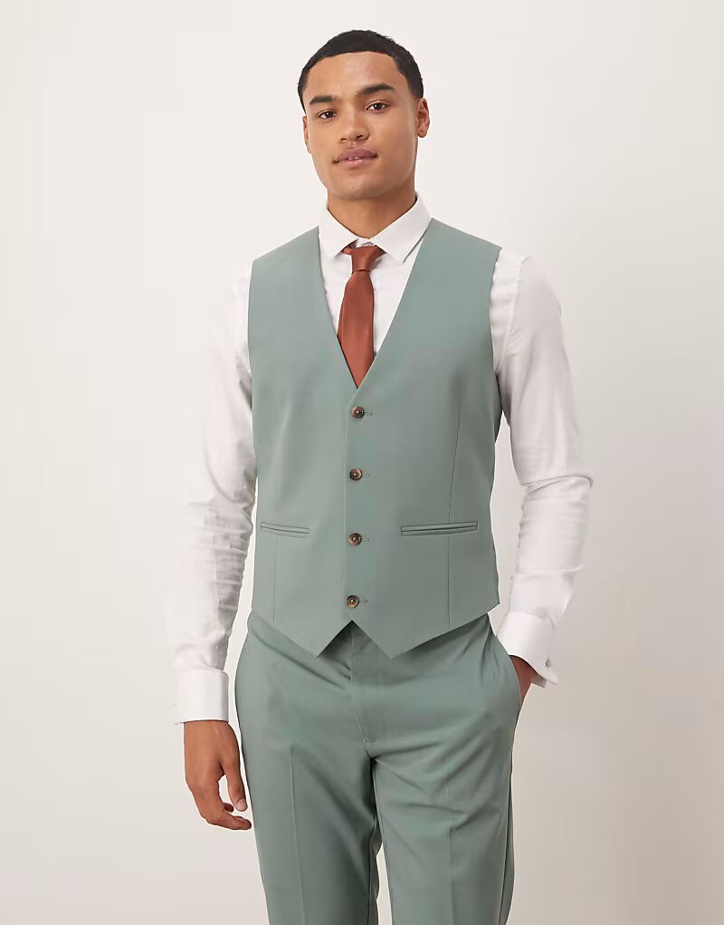 Узкий жилет темно-зеленого цвета Asos Design
Узкий жилет темно-зеленого цвета Asos Design