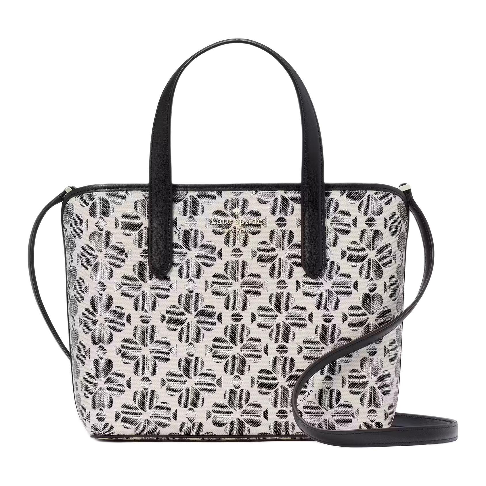 Kate Spade Цветочная ПВХ сумка-шоппер Сумка для покупок Сумка через плечо Миниатюрная женская сумка на одно плечо серо-белая