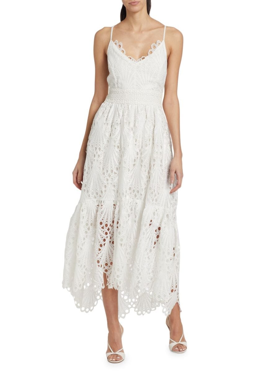 Платье-миди Belle Eyelet Scallop Ramy Brook, слоновая кость
Платье-миди Belle Eyelet Scallop Ramy Brook, слоновая кость