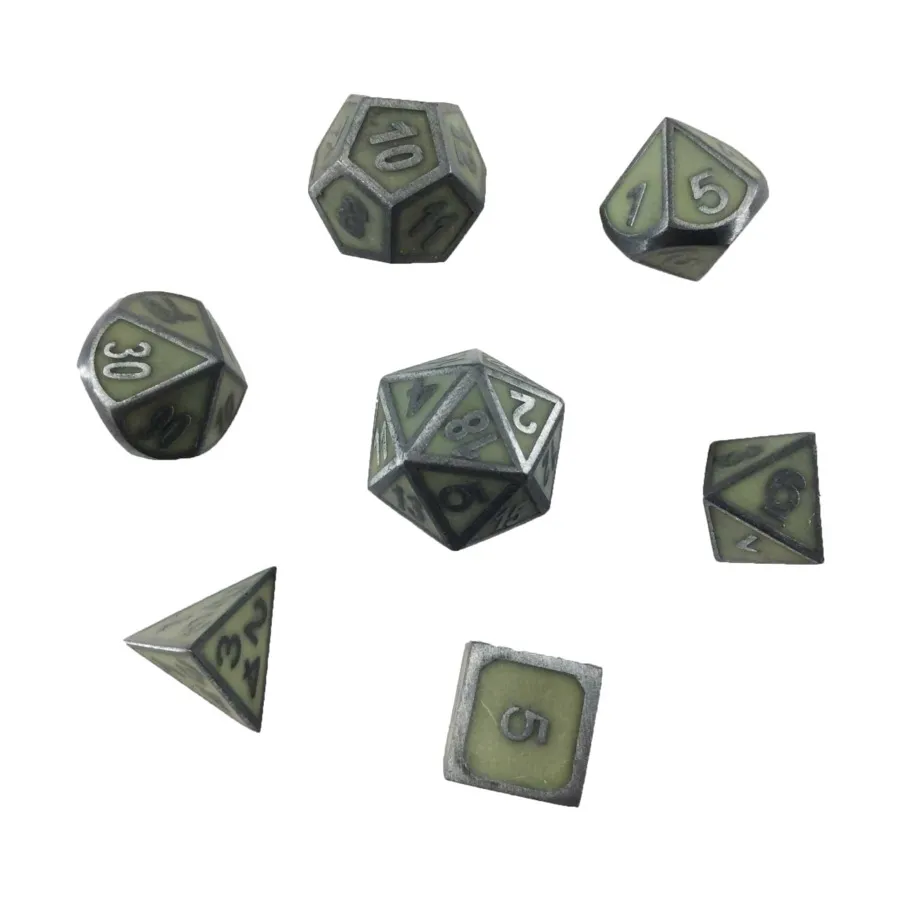 Поли-набор - светится в темноте (7), Metal Dice (16mm) (YuSun Metal Craft)
Поли-набор - светится в темноте (7), Metal Dice (16mm) (YuSun Metal Craft)