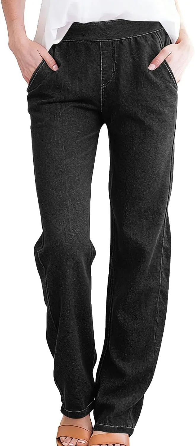 Женские джинсы Loose Fit Casual Stretchy Straight Leg с эластичным поясом
Женские джинсы Loose Fit Casual Stretchy Straight Leg с эластичным поясом