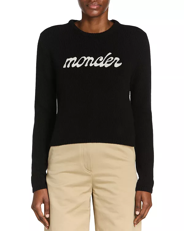 Свитер с круглым вырезом из смесовой шерсти Moncler, черный
Свитер с круглым вырезом из смесовой шерсти Moncler, черный