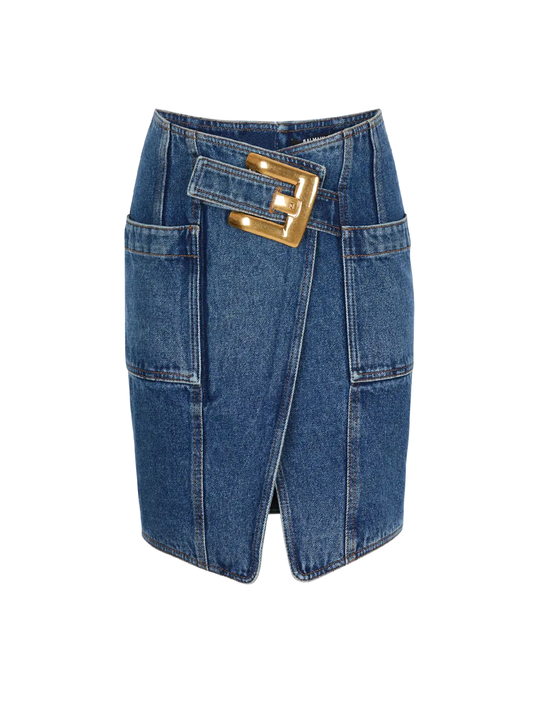Короткая джинсовая юбка с ремнем Balmain, синий
Короткая джинсовая юбка с ремнем Balmain, синий
