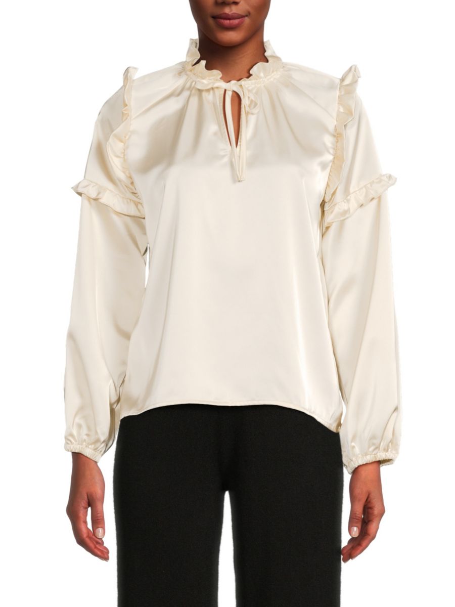 Топ с оборками и вырезом-замочной скважиной Saks Fifth Avenue, экрю
Топ с оборками и вырезом-замочной скважиной Saks Fifth Avenue, экрю