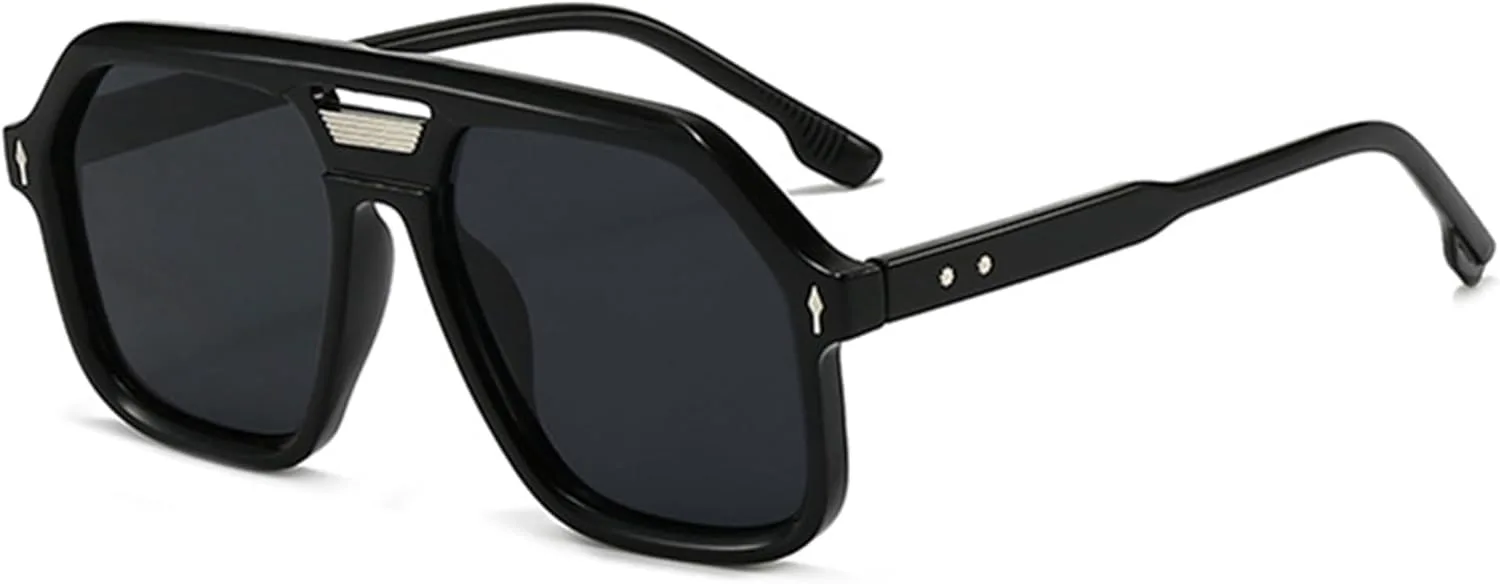 bullabulling Ретро-солнцезащитные очки-пилот с двойной перемычкой, квадратные, для женщин и мужчин, в стиле 70-х, винтажные, с защитой от УФ-излучения UV400, Black
bullabulling Ретро-солнцезащитные очки-пилот с двойной перемычкой, квадратные, для женщин и мужчин, в стиле 70-х, винтажные, с защитой от УФ-излучения UV400, Black