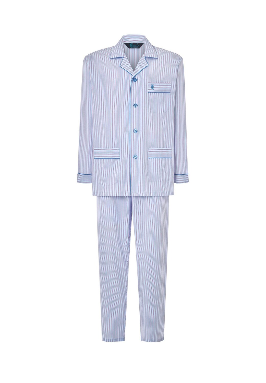 Мужская пижама из поплина с длинным воротником с лацканами в полоску синего цвета El Búho NOCTURNO, синий
Мужская пижама из поплина с длинным воротником с лацканами в полоску синего цвета El Búho NOCTURNO, синий