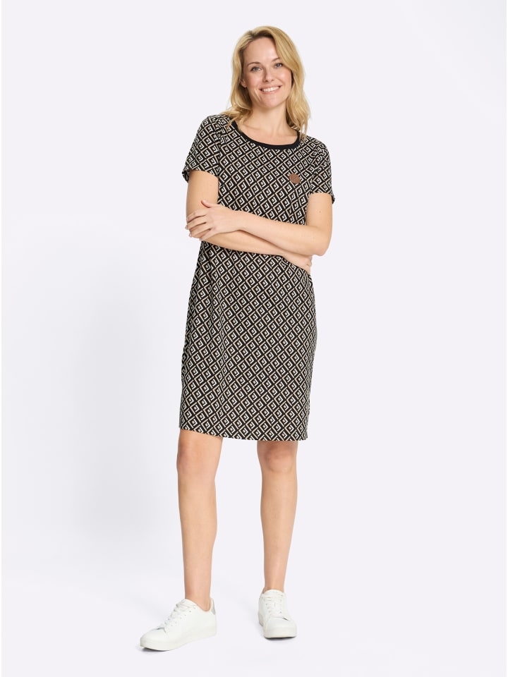 Платье из джерси с бежево-черным принтом Sieh an!
Платье из джерси с бежево-черным принтом Sieh an!