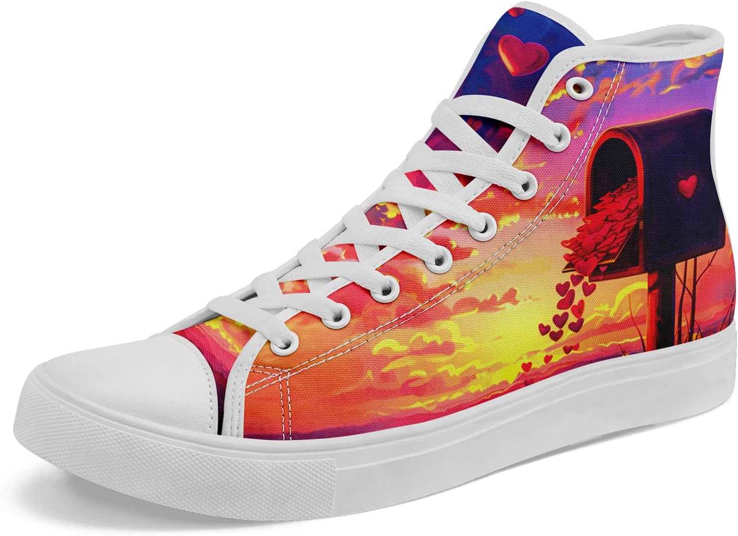 Высокие кеды из ткани для девочек и мальчиков - стильные шнурованные туфли с принтом сердца, удобная повседневная обувь Awsole, белый/красный
Высокие кеды из ткани для девочек и мальчиков - стильные шнурованные туфли с принтом сердца, удобная повседневная обувь Awsole, белый/красный