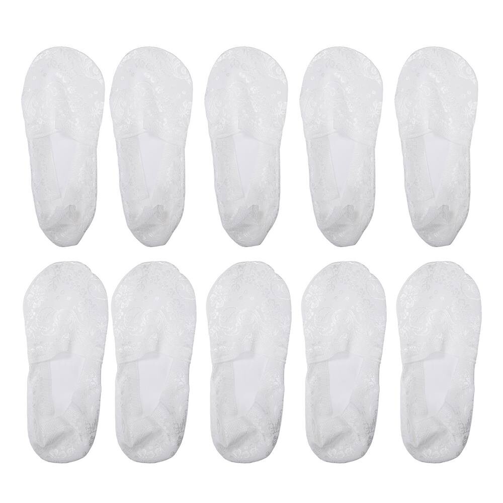 5 пар невидимых кружевных носков с глубоким вырезом, мягкие модные модные женские носки Unique Bargains, белый 
5 пар невидимых кружевных носков с глубоким вырезом, мягкие модные модные женские носки Unique Bargains, белый