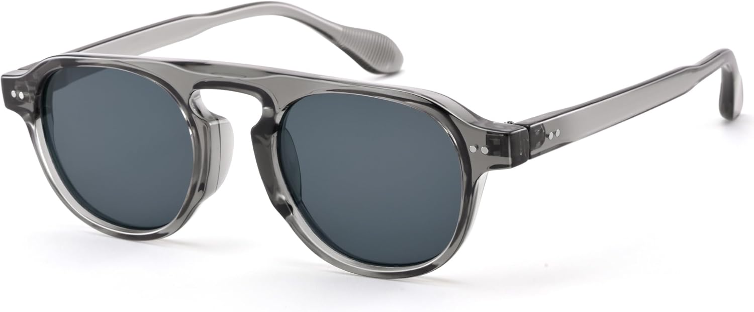 Солнцезащитные очки AZorb Retro Small Round для женщин и мужчин, винтажные классические солнцезащитные очки с плоской верхней частью и круглой формой, защита от УФ-излучения UV400, Transparent Grey/Grey
Солнцезащитные очки AZorb Retro Small Round для женщин и мужчин, винтажные классические солнцезащитные очки с плоской верхней частью и круглой формой, защита от УФ-излучения UV400, Transparent Grey/Grey