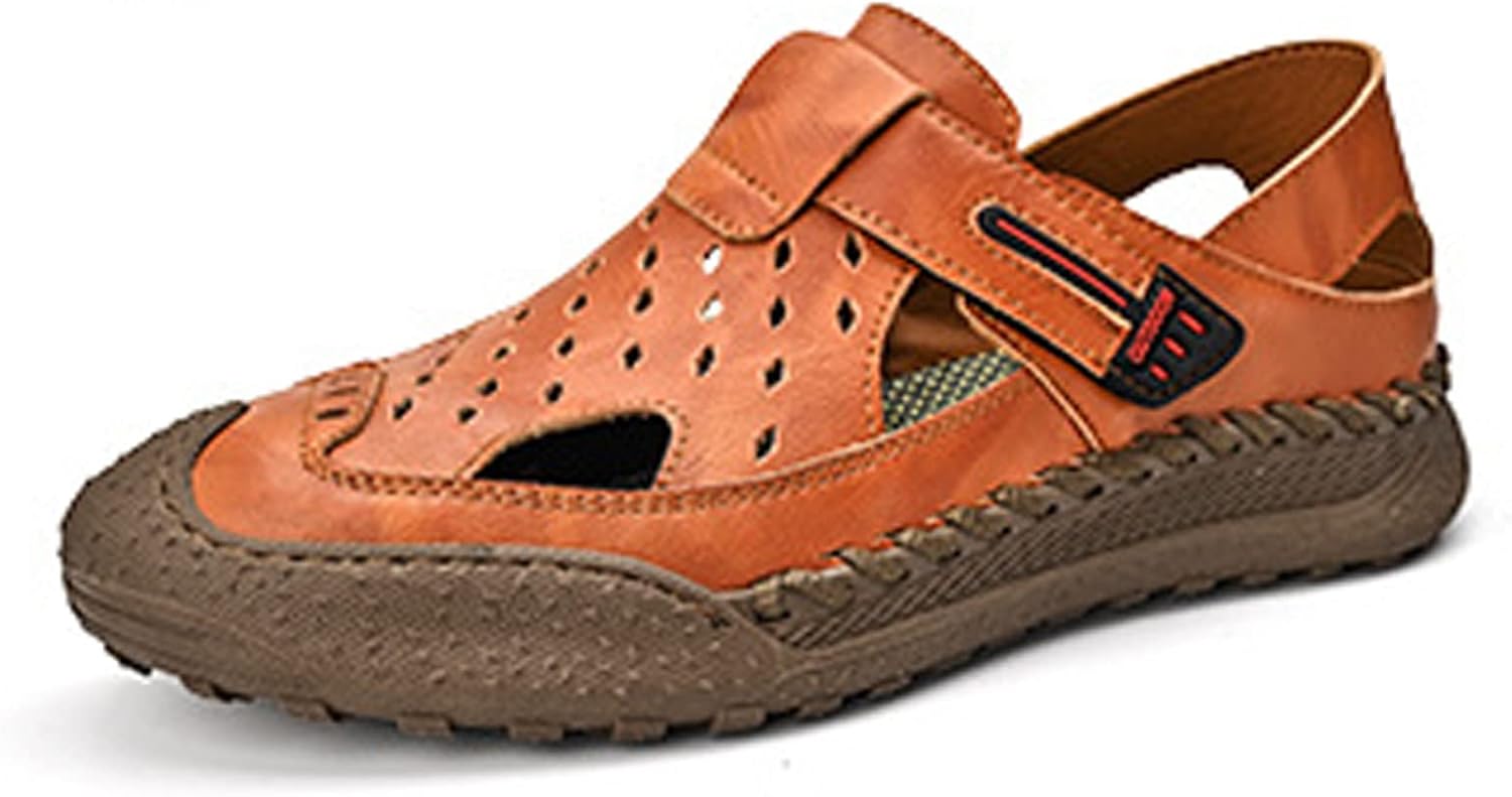 Мужские сандалии Cubicbee с вырезами, нескользящие, кожаные с застежкой-липучкой, закрытым носком, мягкой подошвой, дышащие, повседневные для улицы, летние спортивные, пляжные и походные, коричневый
Мужские сандалии Cubicbee с вырезами, нескользящие, кожаные с застежкой-липучкой, закрытым носком, мягкой подошвой, дышащие, повседневные для улицы, летние спортивные, пляжные и походные, коричневый