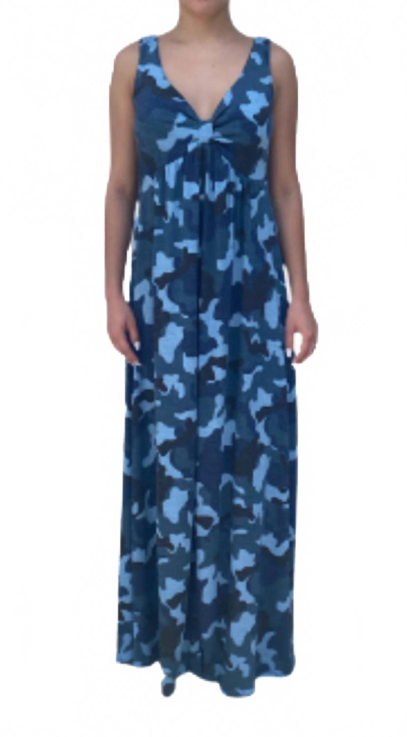 V-образный макси-сарафан в синем камуфляжном принте Melissa Masse
V-образный макси-сарафан в синем камуфляжном принте Melissa Masse