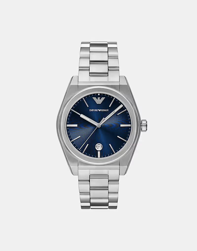 Часы Emporio Armani с тремя стрелками и датой из нержавеющей стали в серебристом цвете
Часы Emporio Armani с тремя стрелками и датой из нержавеющей стали в серебристом цвете