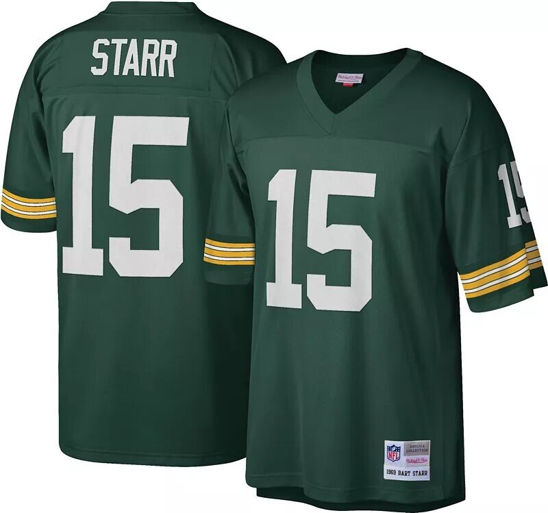 Мужская игровая майка Mitchell & Ness 1969 года Green Bay Packers Bart Starr #15
Мужская игровая майка Mitchell & Ness 1969 года Green Bay Packers Bart Starr #15