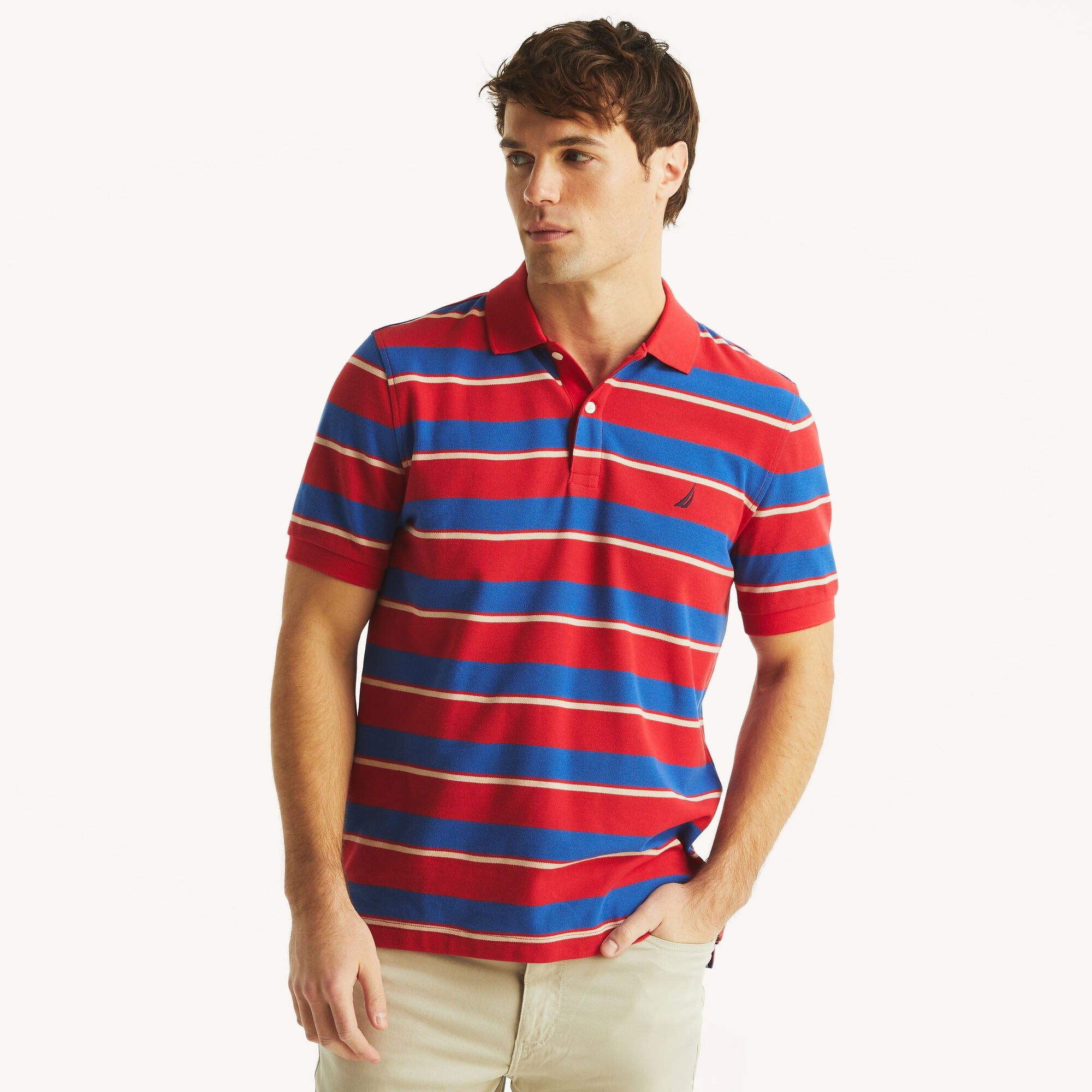 Мужская классическая рубашка-поло в полоску Nautica, розовый/коралловый
Мужская классическая рубашка-поло в полоску Nautica, розовый/коралловый