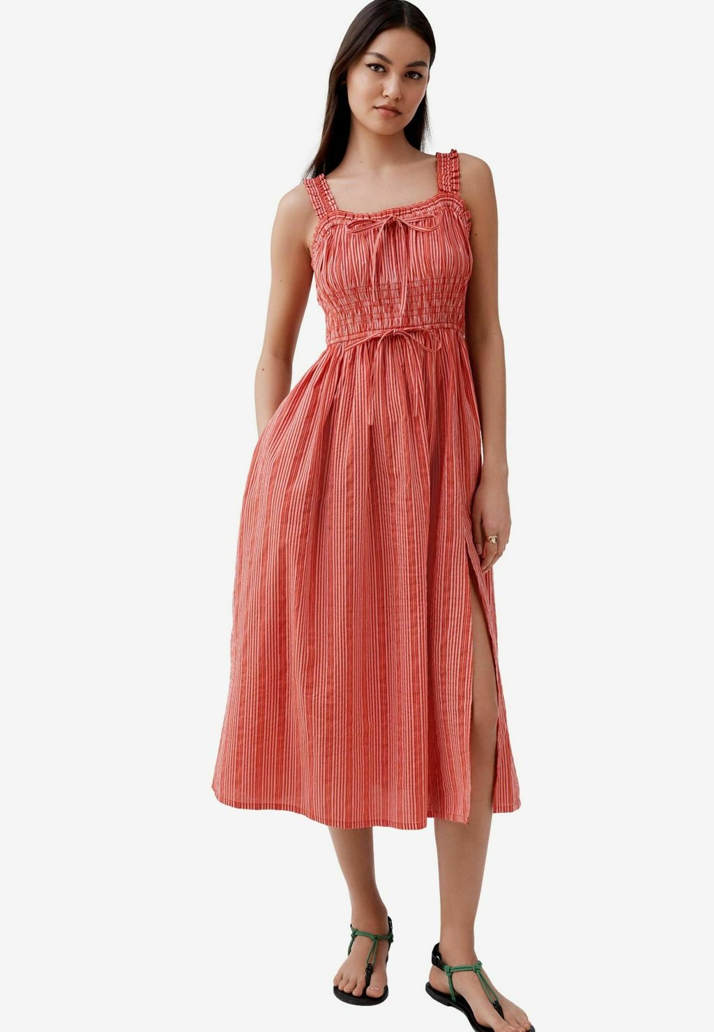 Повседневное платье STRAPPY TIE FRONT MIDI Next, красный 
Повседневное платье STRAPPY TIE FRONT MIDI Next, красный