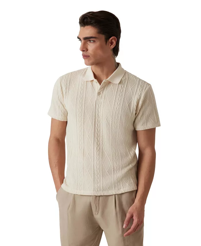 Мужской поло свитер Olin с коротким рукавом и фактурной вязкой Guess, слоновая кость/кремовый
Мужской поло свитер Olin с коротким рукавом и фактурной вязкой Guess, слоновая кость/кремовый