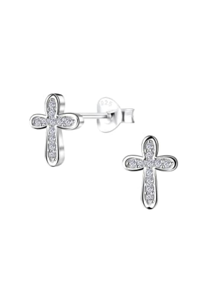 Alexander York Серьги-гвоздики в виде креста с кубическим цирконием из серебра 925 пробы, комплект из 2 штук
Alexander York Серьги-гвоздики в виде креста с кубическим цирконием из серебра 925 пробы, комплект из 2 штук