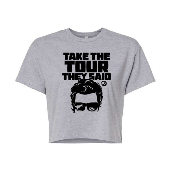 Укороченная футболка юниоров с надписью «Парк Юрского периода: Возьми тур» Licensed Character, серый 
Укороченная футболка юниоров с надписью «Парк Юрского периода: Возьми тур» Licensed Character, серый