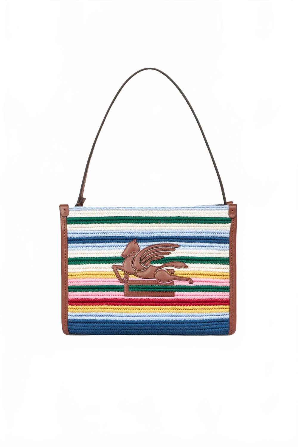 Женская полосатая тканевая клатч в мультиколоре Etro 
Женская полосатая тканевая клатч в мультиколоре Etro