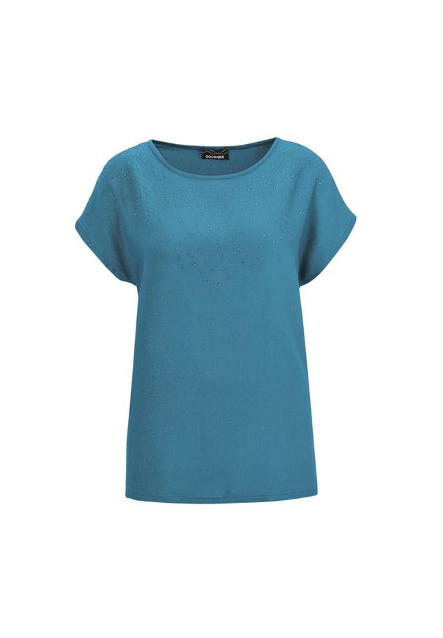 Короткий размер: блузка с блестками Goldner, синий
Короткий размер: блузка с блестками Goldner, синий