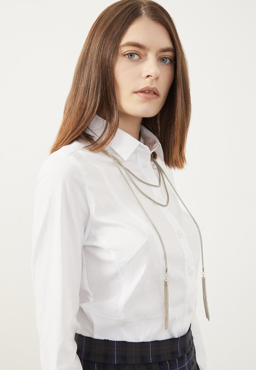Блузка на пуговицах LONG SLEEVE Just Like You, белый 
Блузка на пуговицах LONG SLEEVE Just Like You, белый