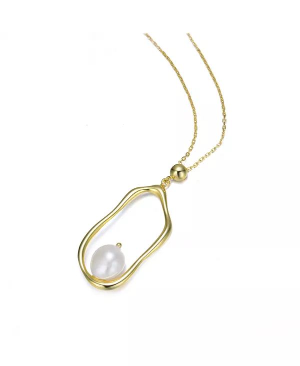 Элегантное ожерелье из стерлингового серебра с покрытием из 14-каратного золота и ореолом из настоящего пресноводного жемчуга Genevive, gold
Элегантное ожерелье из стерлингового серебра с покрытием из 14-каратного золота и ореолом из настоящего пресноводного жемчуга Genevive, gold