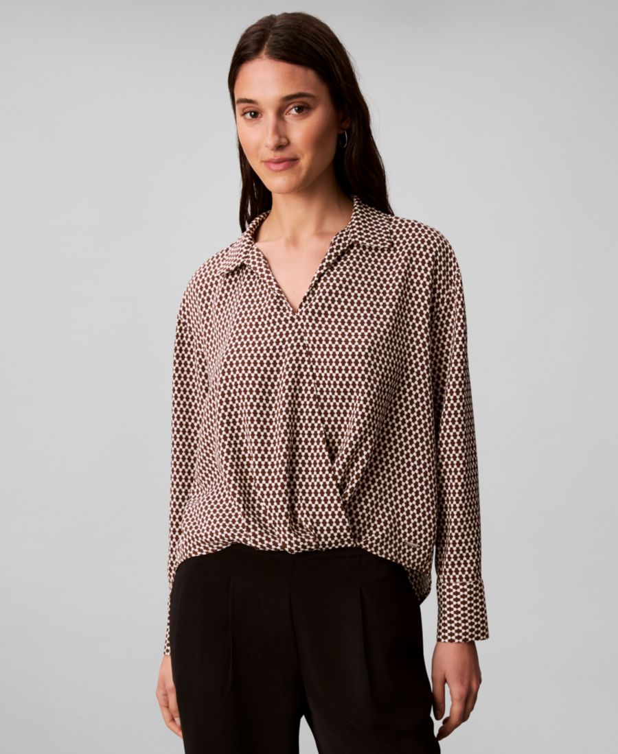 Женская блузка с длинными рукавами и принтом, имитирующая запах Calvin Klein, Beige/Brown Print
Женская блузка с длинными рукавами и принтом, имитирующая запах Calvin Klein, Beige/Brown Print