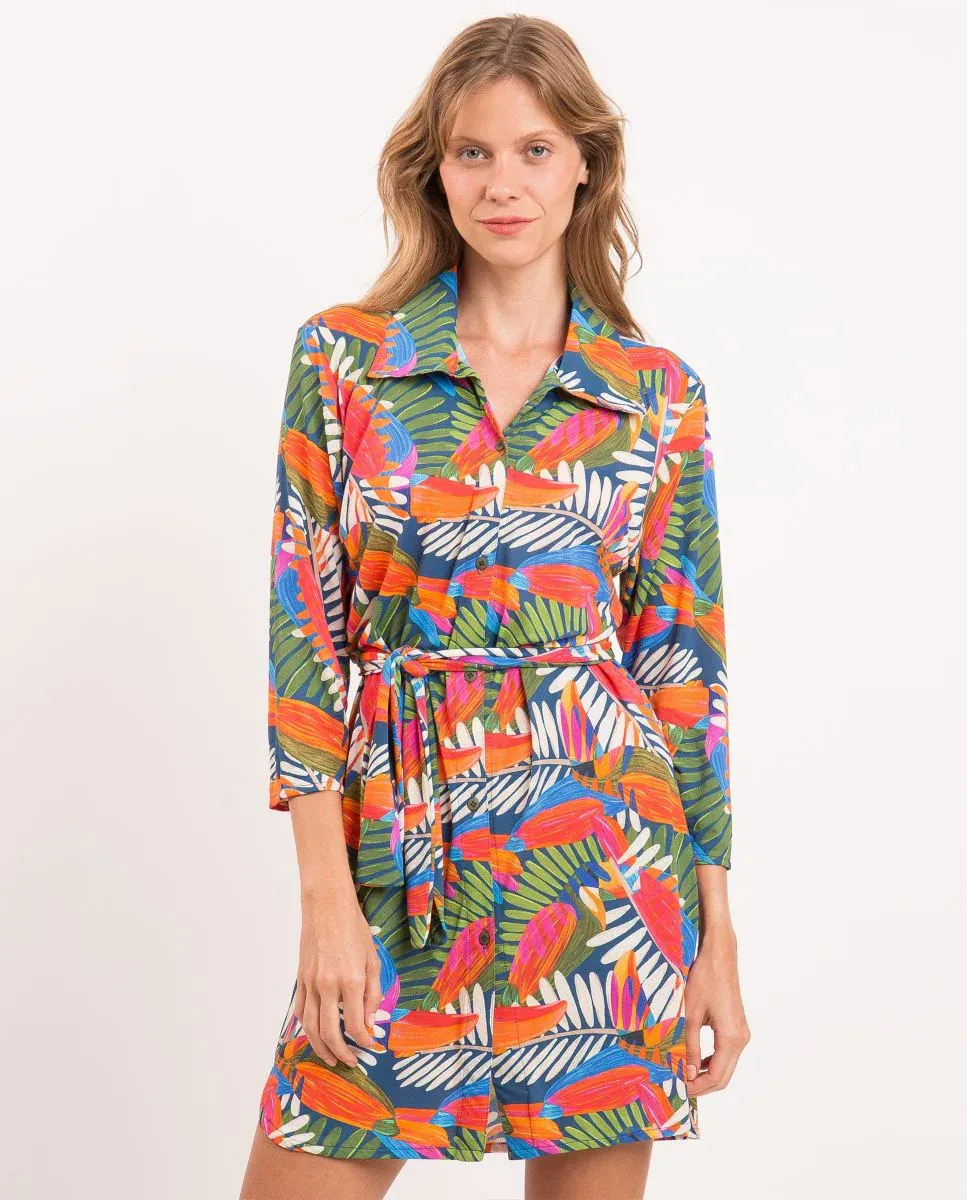 Пляжное платье-рубашка с поясом Río de Sol, мультиколор
Пляжное платье-рубашка с поясом Río de Sol, мультиколор