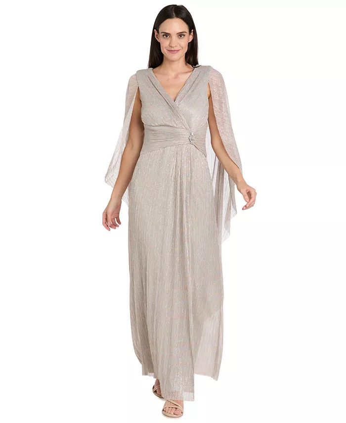 Женское платье с металлической брошью и стразами R & M Richards, коричневый/бежевый
Женское платье с металлической брошью и стразами R & M Richards, коричневый/бежевый