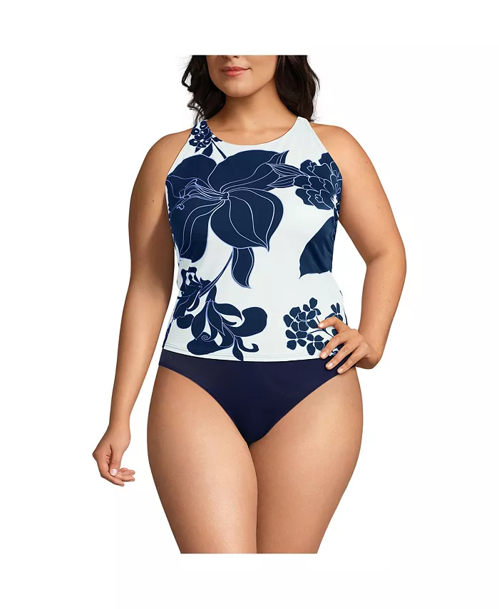 Купальник-танкини размера плюс с чашечками DDD и высоким воротом, без косточек, с бретельками на спине Lands' End, белый
Купальник-танкини размера плюс с чашечками DDD и высоким воротом, без косточек, с бретельками на спине Lands' End, белый