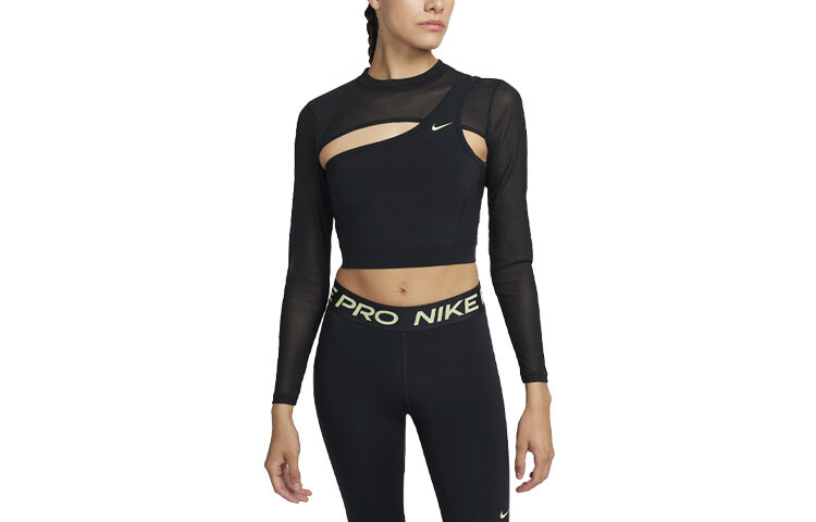 Укороченный топ женский черный Nike 
Укороченный топ женский черный Nike