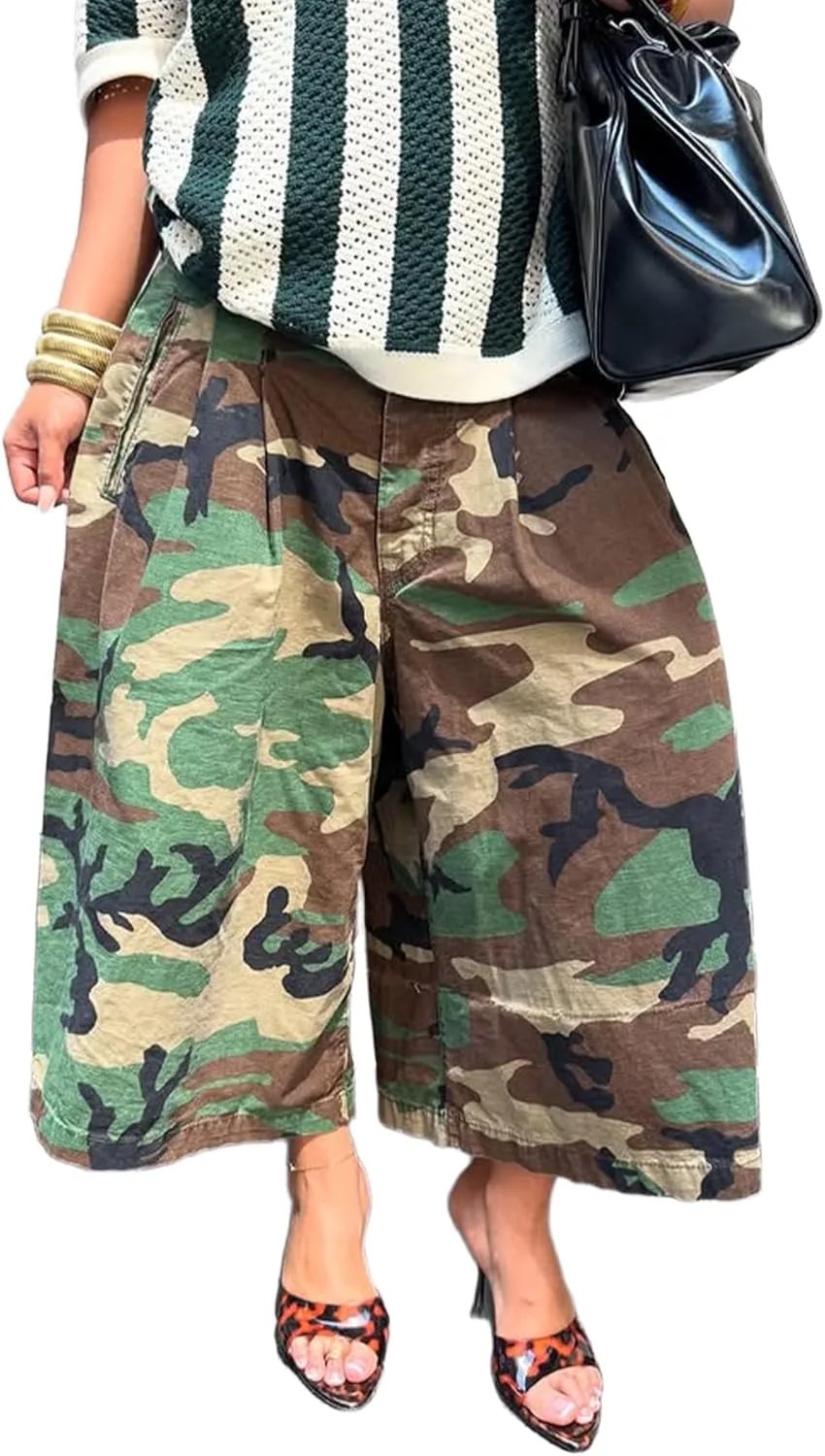 Женские камуфляжные брюки-бананы Army Fatigue с высокой талией, эластичные, широкие, в стиле harem, plus size, Y2K, камуфляжные карго
Женские камуфляжные брюки-бананы Army Fatigue с высокой талией, эластичные, широкие, в стиле harem, plus size, Y2K, камуфляжные карго
