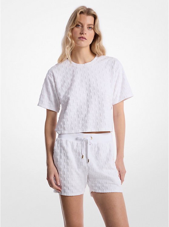 Рубашка из жаккардовой махровой ткани с большим логотипом Michael Kors, белый
Рубашка из жаккардовой махровой ткани с большим логотипом Michael Kors, белый