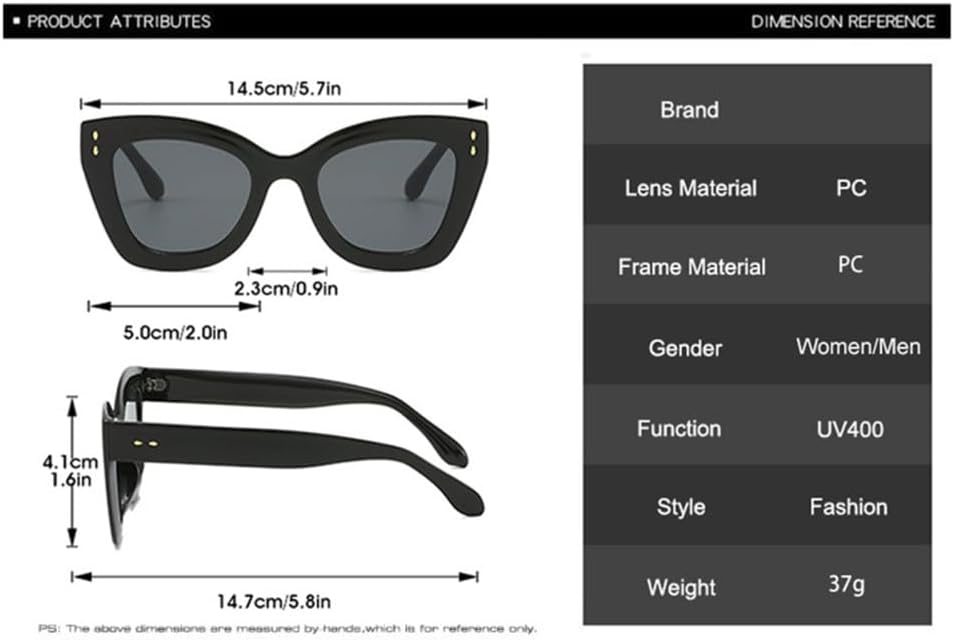 Солнцезащитные очки «кошачий глаз» для женщин, защита от УФ-излучения UV400, ретро-очки с заклепками, солнцезащитные очки для мужчин с градиентным переходом цвета HDUBFY, Leopard Tea
Солнцезащитные очки «кошачий глаз» для женщин, защита от УФ-излучения UV400, ретро-очки с заклепками, солнцезащитные очки для мужчин с градиентным переходом цвета HDUBFY, Leopard Tea