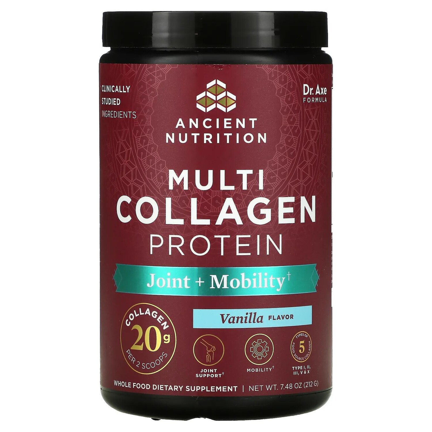 Dr. Axe / Ancient Nutrition Multi Collagen Protein Joint + Tissue Vanilla 8 oz (226 g)
Dr. Axe / Ancient Nutrition Multi Collagen Protein Joint + Tissue Vanilla 8 oz (226 g)