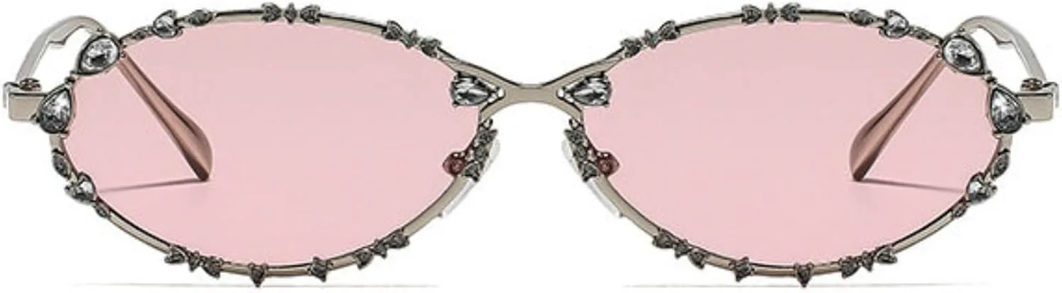 Willochra Модные милые овальные солнцезащитные очки с бриллиантами для женщин и мужчин, с металлическими стразами, для активного отдыха, путешествий и вечеринок, C2
Willochra Модные милые овальные солнцезащитные очки с бриллиантами для женщин и мужчин, с металлическими стразами, для активного отдыха, путешествий и вечеринок, C2