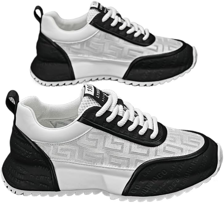 Мужские модные кроссовки - дышащие, противоскользящие, легкие повседневные туфли на шнуровке, всесезонная обувь для улицы Hhhchpm, белый/черный
Мужские модные кроссовки - дышащие, противоскользящие, легкие повседневные туфли на шнуровке, всесезонная обувь для улицы Hhhchpm, белый/черный