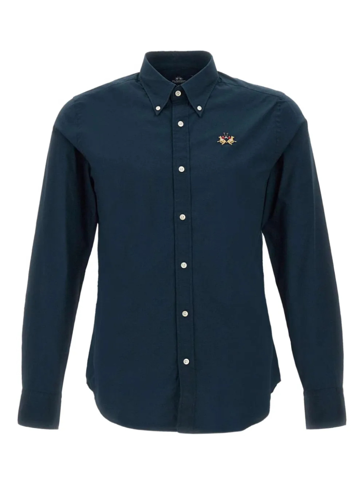 Вышитая рубашка La Martina с застегивающимися манжетами, синий
Вышитая рубашка La Martina с застегивающимися манжетами, синий