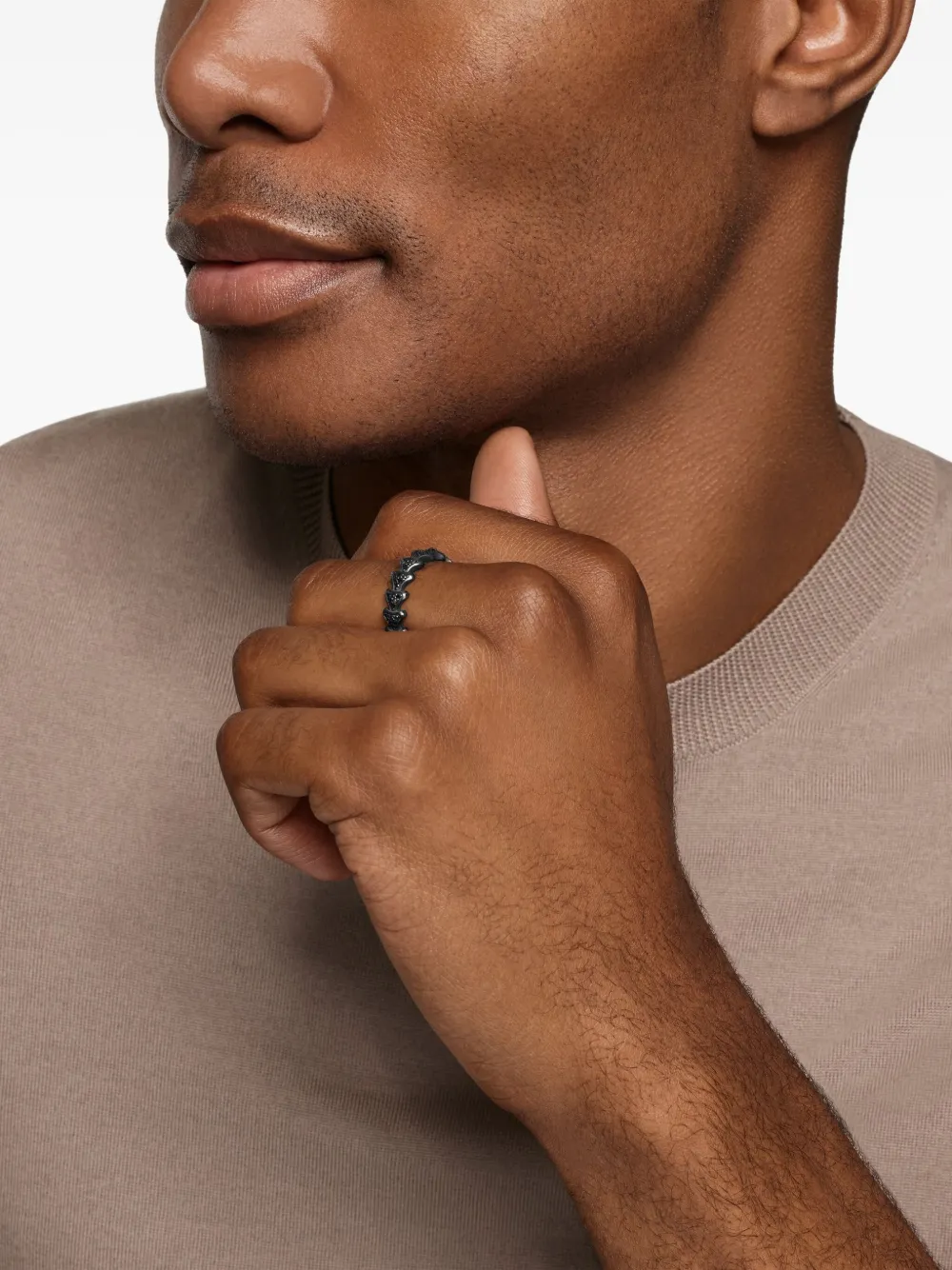 Кольцо с черным бриллиантом Titanium Armory David Yurman, черный