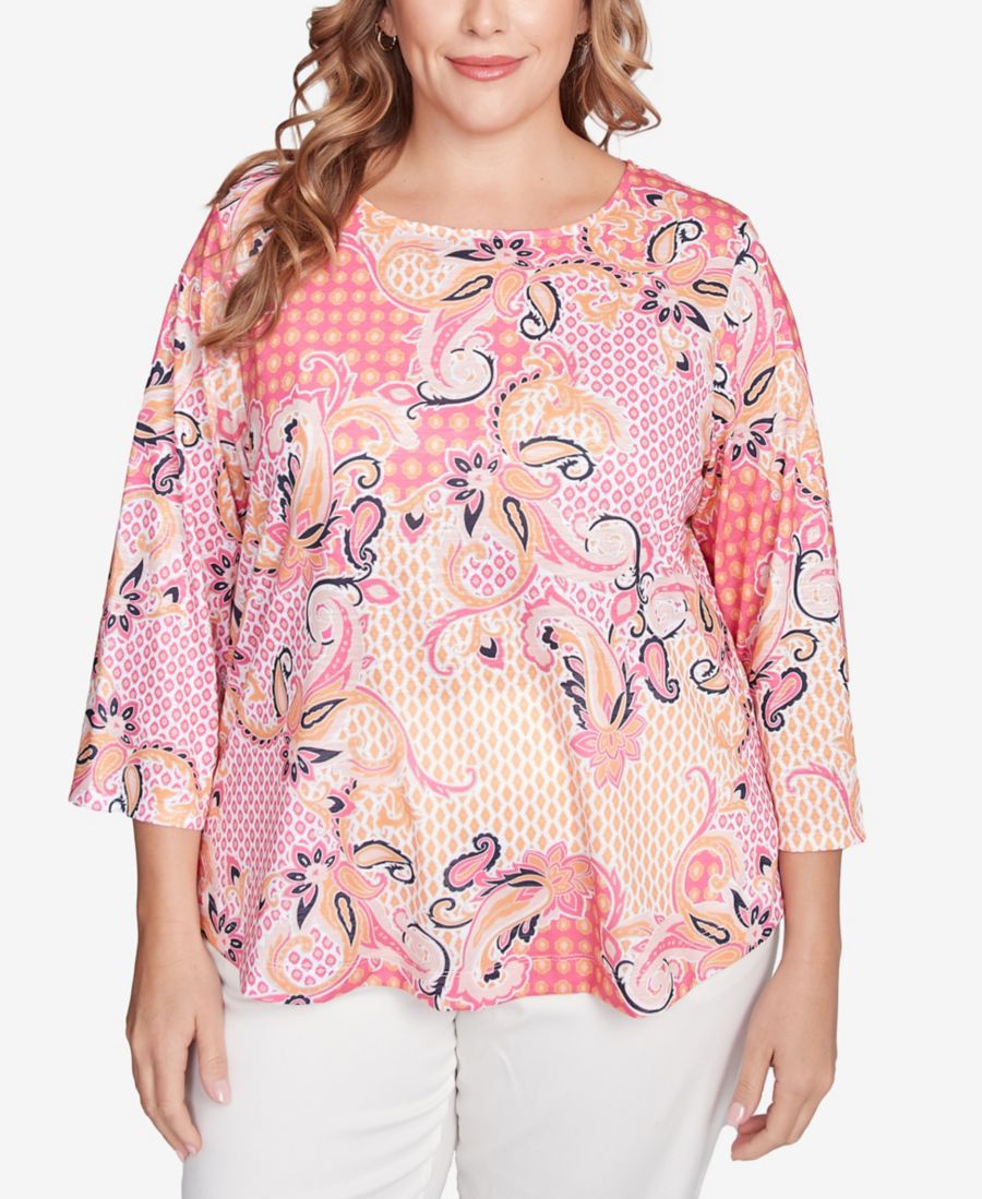 Топ большого размера из трикотажа с круглым вырезом и смешанным узором, выполненный методом сублимационной печати Ruby Rd, Azalea Multi
Топ большого размера из трикотажа с круглым вырезом и смешанным узором, выполненный методом сублимационной печати Ruby Rd, Azalea Multi