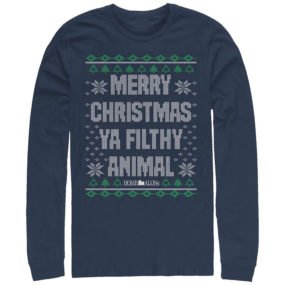 Свитер Big & Tall Home Alone Merry Christmas Ya Filthy Animal, футболка с длинными рукавами и рисунком Licensed Character, темно-синий 
Свитер Big & Tall Home Alone Merry Christmas Ya Filthy Animal, футболка с длинными рукавами и рисунком Licensed Character, темно-синий