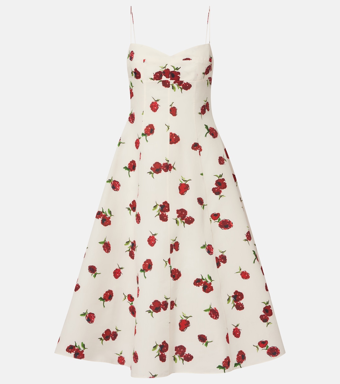 Платье миди из шелка и хлопка с принтом Isabella Khaite, Raspberry/Cream
Платье миди из шелка и хлопка с принтом Isabella Khaite, Raspberry/Cream