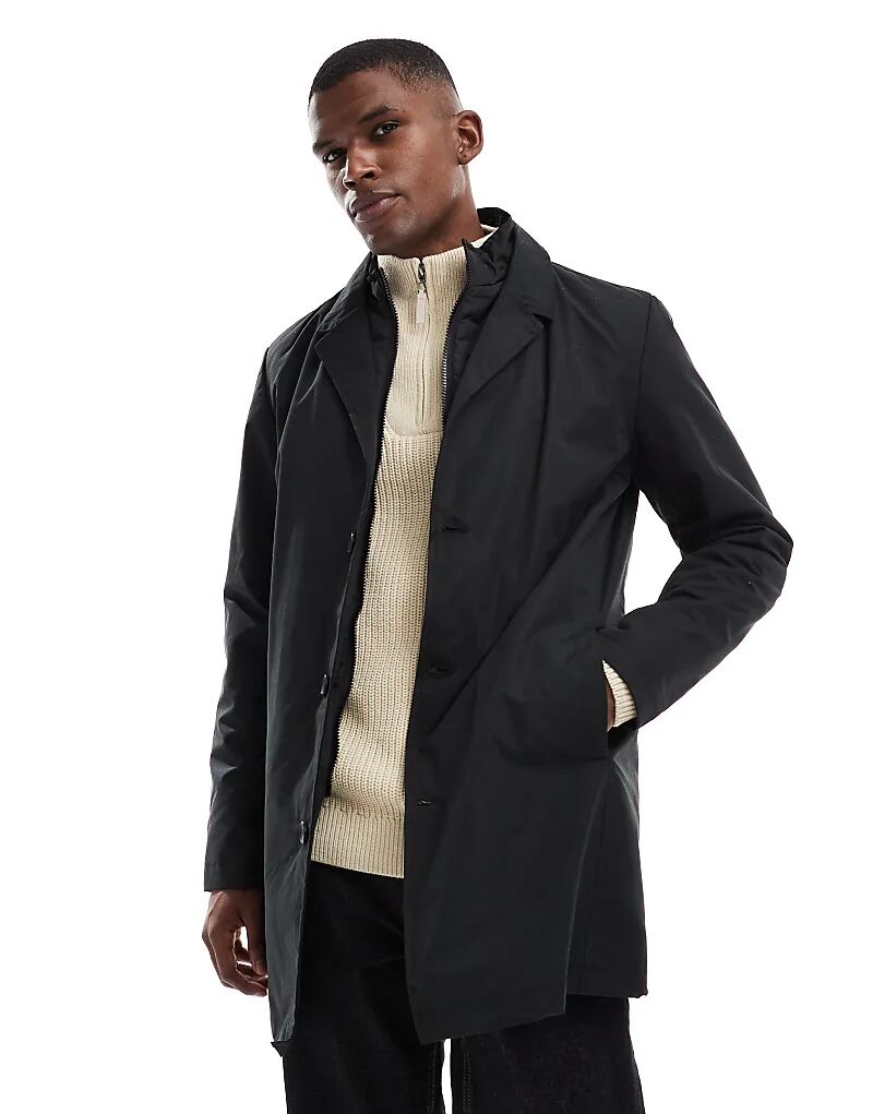 Короткий тренчкот Brave Soul черного цвета с воротником
Короткий тренчкот Brave Soul черного цвета с воротником