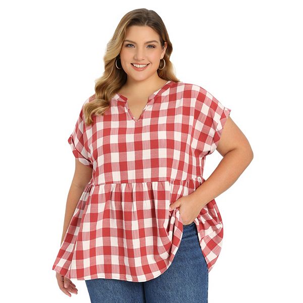 Плюс сайз топ в клетку с регланными рукавами и вырезом лодочкой Grace & Grandeur, Red
Плюс сайз топ в клетку с регланными рукавами и вырезом лодочкой Grace & Grandeur, Red