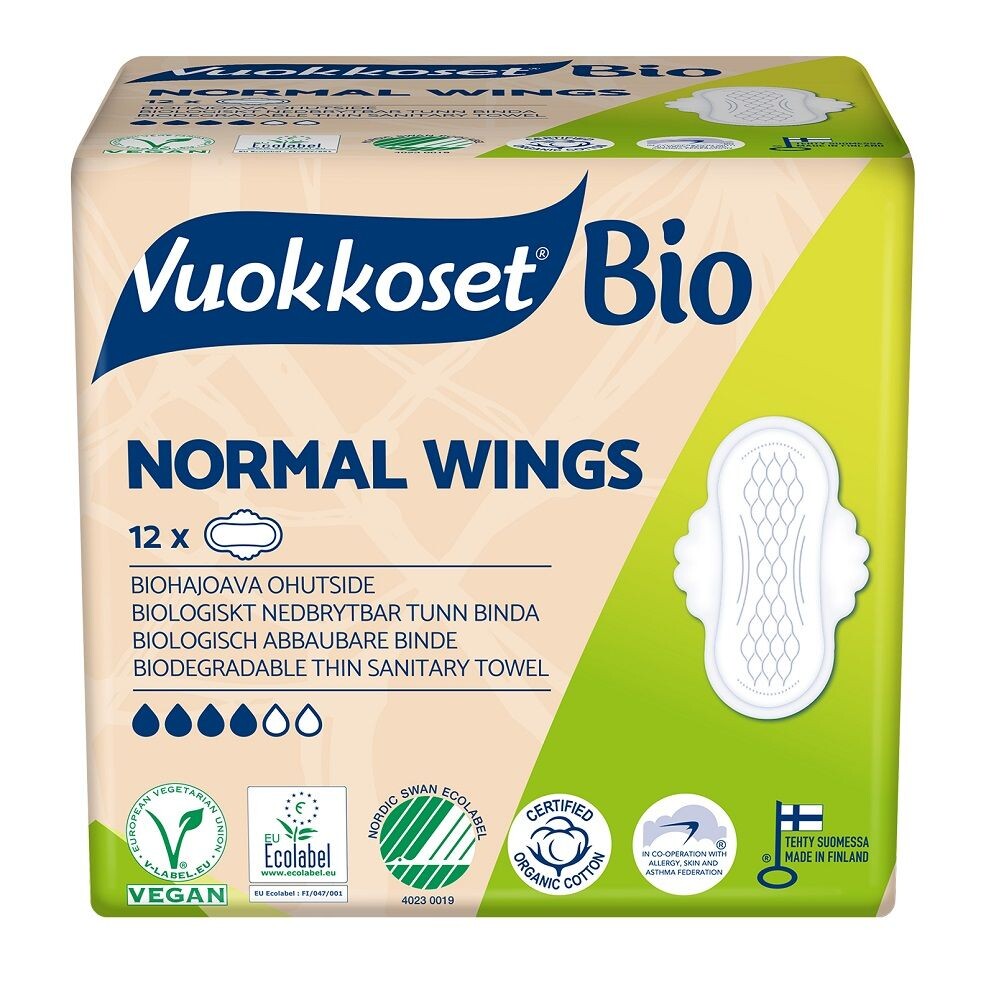 Vuokkoset Bio Normal гигиенические салфетки, 12 шт.
Vuokkoset Bio Normal гигиенические салфетки, 12 шт.