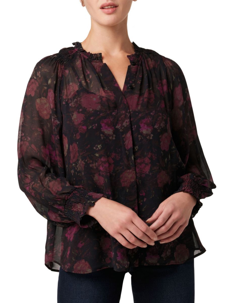 Рубашка Arwel Floral Georgette на пуговицах Joe's Jeans, черный 
Рубашка Arwel Floral Georgette на пуговицах Joe's Jeans, черный