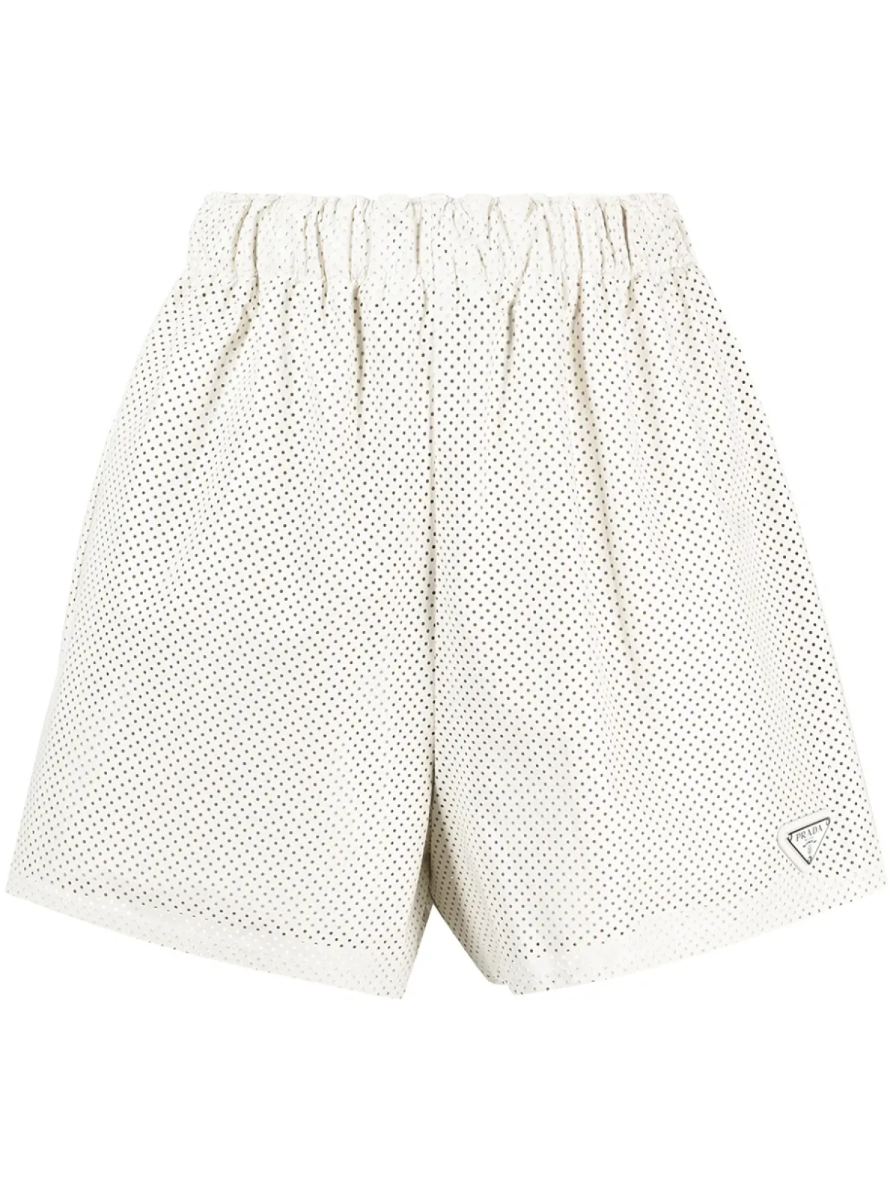 Prada шорты с завышенной талией и логотипом, белый
Prada шорты с завышенной талией и логотипом, белый