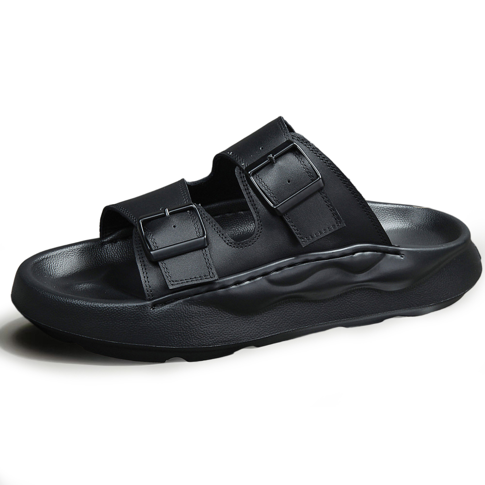 SENJIALUO Резиновые устойчивые к запаху и истиранию слайдеры мужские черные, цвет Black 
SENJIALUO Резиновые устойчивые к запаху и истиранию слайдеры мужские черные, цвет Black