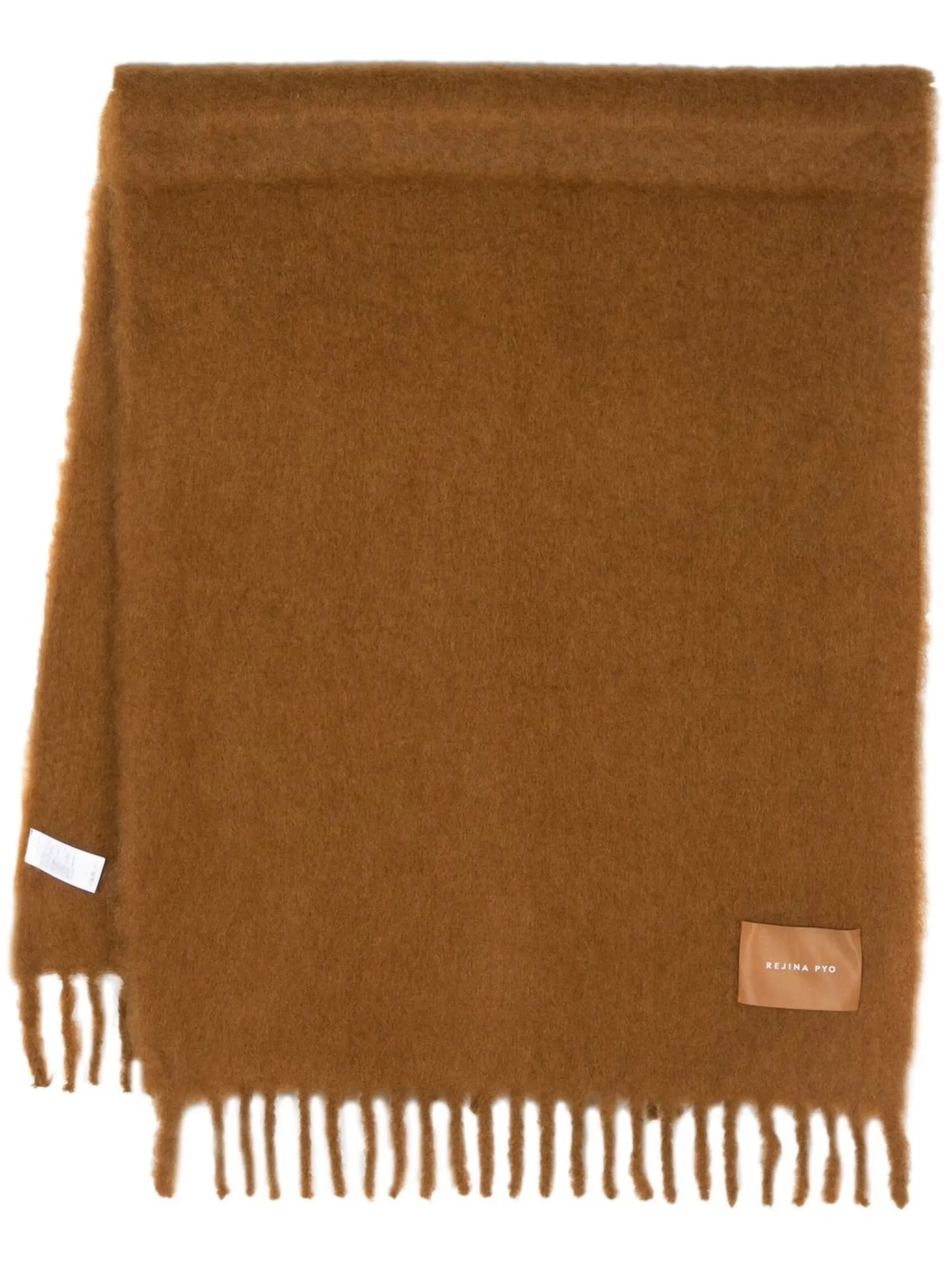 Шарф Blanket с бахромой и нашивкой-логотипом Rejina Pyo, коричневый
Шарф Blanket с бахромой и нашивкой-логотипом Rejina Pyo, коричневый